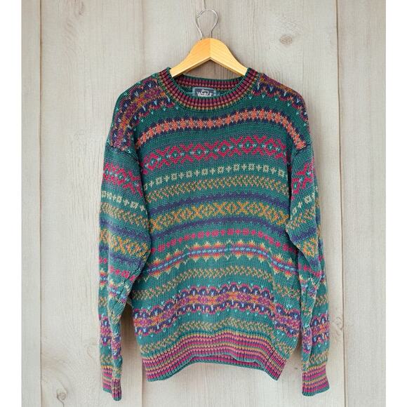 Woolrich Other - Vintage Woolrich Sweater Men's Fair Isle 90's Cottagecore Nordic Boho Colorful L